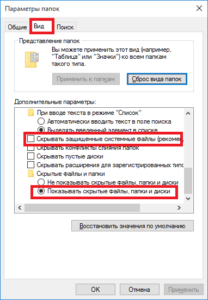 Как отобразить скрытые папки в Windows 10?